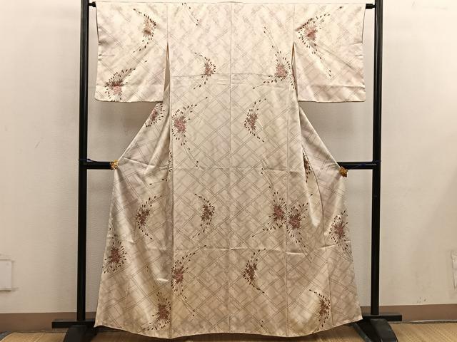 平和屋着物■上質な小紋 草花文 金彩 正絹 逸品 BAAX0228mz