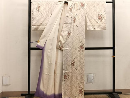 平和屋着物■上質な小紋 草花文 金彩 正絹 逸品 BAAX0228mz