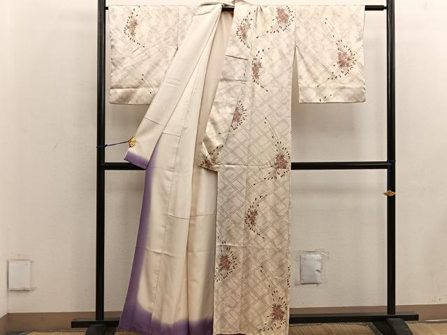平和屋着物■上質な小紋 草花文 金彩 正絹 逸品 BAAX0228mz