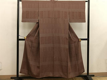 平和屋着物■上質な小紋 草花間道 正絹 逸品 BAAX0229mz