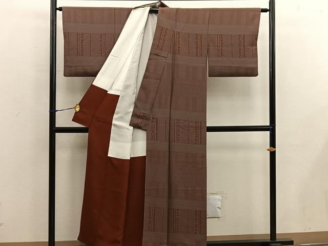 平和屋着物■上質な小紋 草花間道 正絹 逸品 BAAX0229mz
