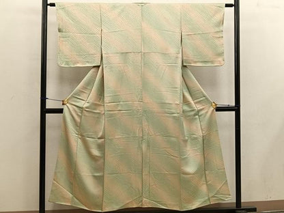 平和屋着物■上質な小紋 斜線文 暈し染め 正絹 逸品 未使用 BAAX0233mz