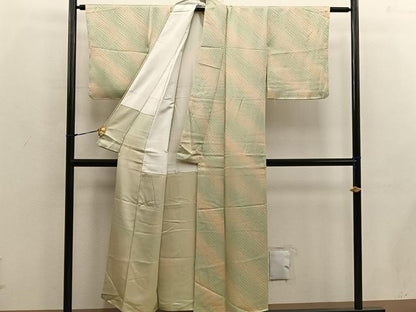 平和屋着物■上質な小紋 斜線文 暈し染め 正絹 逸品 未使用 BAAX0233mz