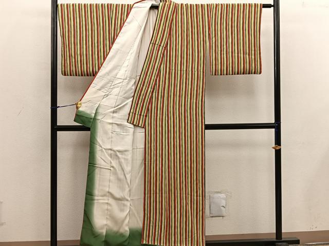 平和屋着物■上質な小紋 間道 正絹 逸品 BAAX0238mz