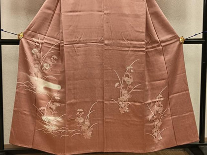 平和屋着物■訪問着　刺繍　菊花文　金彩　正絹　逸品　BAAX0241mz
