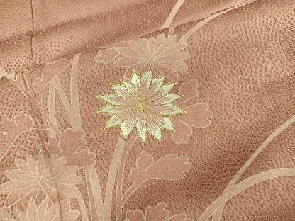 平和屋着物■訪問着　刺繍　菊花文　金彩　正絹　逸品　BAAX0241mz