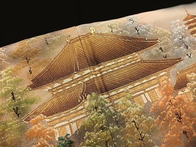 平和屋着物■豪華黒留袖 樹林風景文 暈し染め 金彩 正絹 逸品 BAAX0244mz