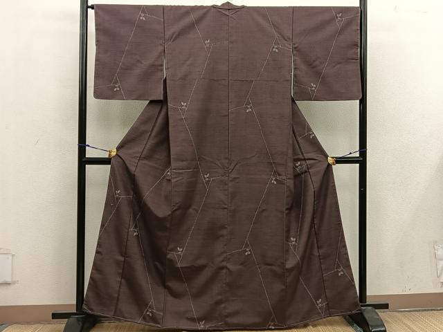 平和屋着物■上質な紬 幾何学文様 正絹 逸品 未使用 BAAX0246mz