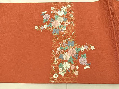 平和屋着物◎太鼓柄袋帯　唐織　花車文　金糸　正絹　逸品　BAAX0268mz