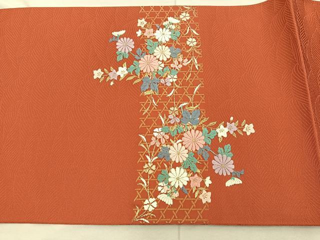 平和屋着物◎太鼓柄袋帯　唐織　花車文　金糸　正絹　逸品　BAAX0268mz
