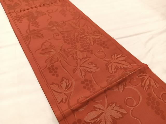 平和屋着物◎六通柄　本袋帯　葡萄蔦の葉文　正絹　逸品　BAAX0269mz