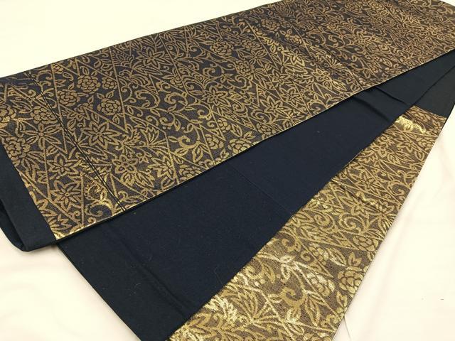 平和屋着物◎六通柄袋帯　松皮菱花文　金糸　正絹　逸品　BAAX0300mz