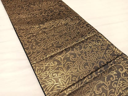 平和屋着物◎六通柄袋帯　松皮菱花文　金糸　正絹　逸品　BAAX0300mz