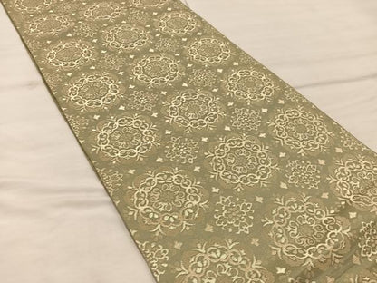 平和屋着物◎六通柄 本袋帯 草花文 金糸 正絹 逸品 BAAX0374mz