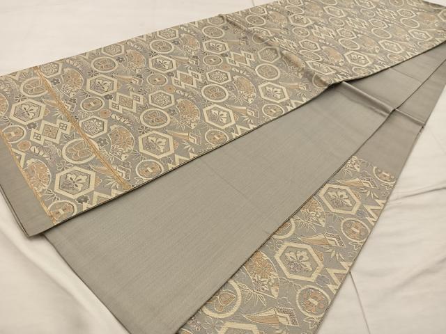 平和屋着物◎六通柄 京袋帯 亀甲花蝶文 正絹 逸品 BAAX0390mz