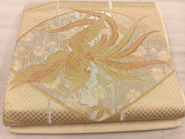 平和屋着物◎六通柄袋帯 鳳凰花文 金銀糸 正絹 逸品 BAAX0392mz