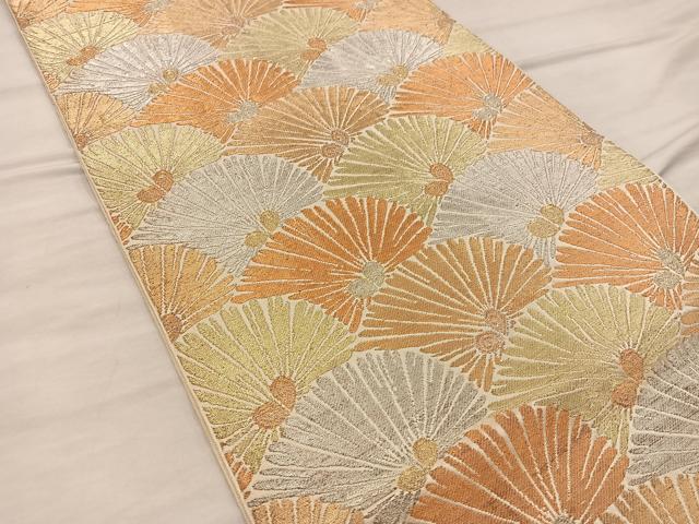 平和屋着物◎六通柄 本袋帯 菊 金銀糸 正絹 逸品 BAAX0417mz