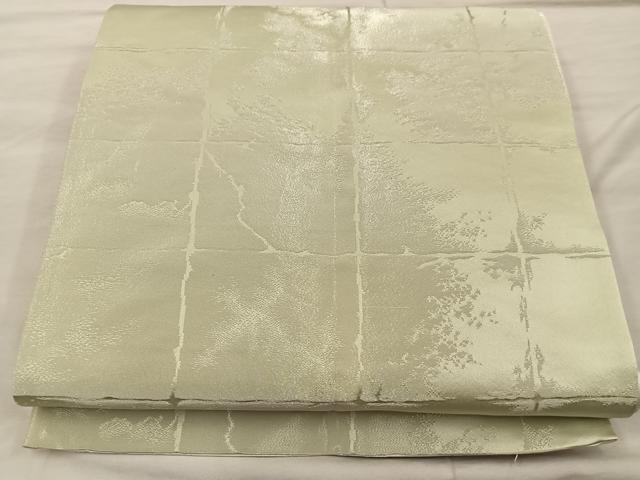 平和屋着物◎両面 全通柄袋帯 格子柄 銀糸 正絹 逸品 BAAX0438mz