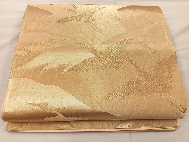 平和屋着物◎六通柄袋帯　飛鶴文　正絹　逸品　BAAX0440mz