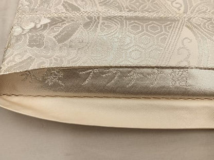 平和屋着物◎六通柄袋帯　吉祥花文　プラチナ箔　正絹　逸品　BAAX0463mz