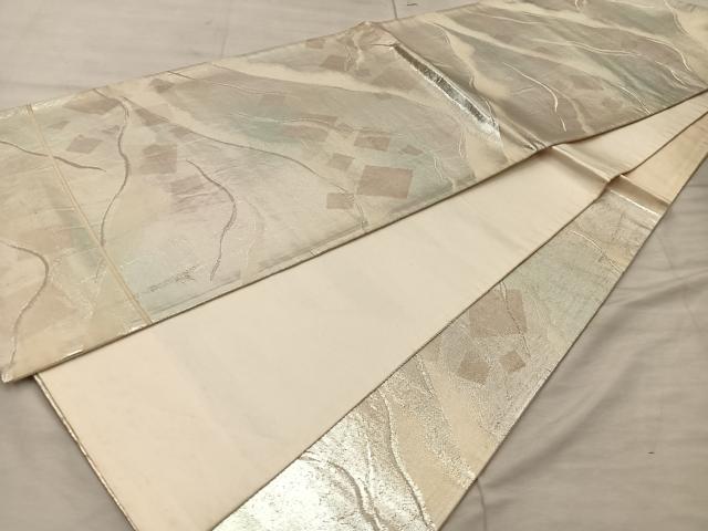 平和屋着物◎六通柄袋帯 遠山菱文 正絹 逸品 BAAX0475mz