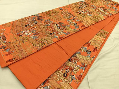 平和屋着物◎六通柄袋帯　祇園祭　金糸　正絹　逸品　BAAX0501mz