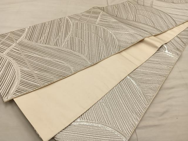 平和屋着物◎全通柄袋帯　流水文　銀糸　正絹　逸品　BAAX0503mz