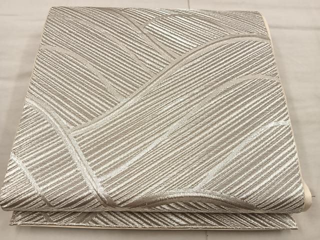 平和屋着物◎全通柄袋帯　流水文　銀糸　正絹　逸品　BAAX0503mz