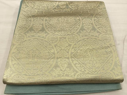 平和屋着物◎西陣 六通柄袋帯 向かい鳥丸文 金糸 証紙付き 正絹 逸品 BAAX0518mz