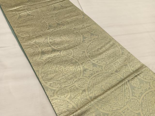平和屋着物◎西陣 六通柄袋帯 向かい鳥丸文 金糸 証紙付き 正絹 逸品 BAAX0518mz