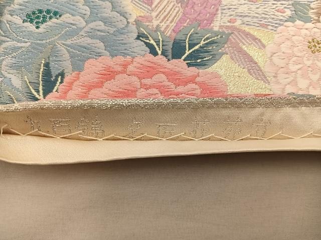 平和屋着物◎六通柄袋帯　唐織　九百錦　名匠花苑文　金糸　正絹　逸品　BAAX0553mz