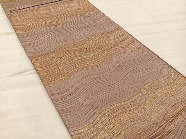 平和屋着物◎西陣 全通柄袋帯 波趣裂 金糸 証紙付き 正絹 逸品 BAAX0573mz