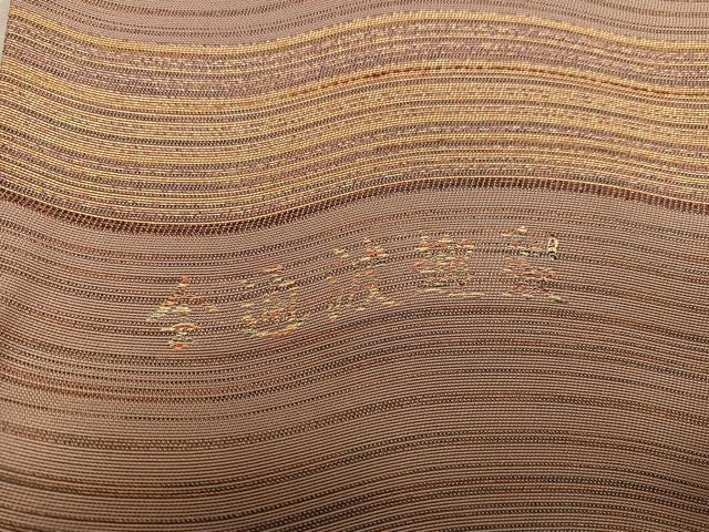 平和屋着物◎西陣 全通柄袋帯 波趣裂 金糸 証紙付き 正絹 逸品 BAAX0573mz