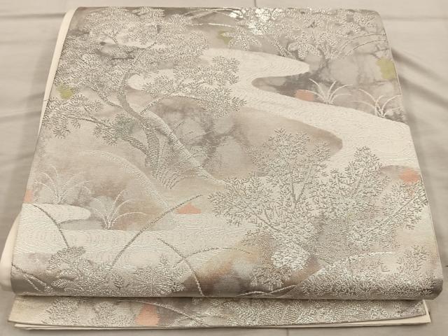 平和屋着物◎六通柄袋帯　古京錦　菊花文　二重引箔　正絹　逸品　BAAX0576mz