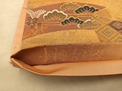 平和屋着物◎六通柄袋帯　唐織　小袖吉祥文　正絹　逸品　BAAX0595mz