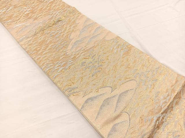 平和屋着物◎六通柄袋帯　浜松文　金銀糸　正絹　逸品　BAAX0604hv
