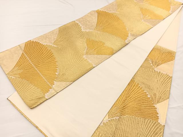 平和屋着物◎六通柄袋帯　若松葉　金糸　正絹　逸品　BAAX0606hv