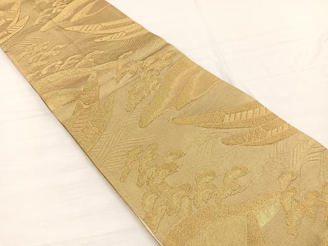平和屋着物◎六通柄袋帯　渡船浜松文　金糸　正絹　逸品　BAAX0617hv