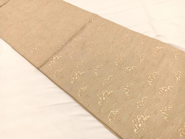 平和屋着物◎六通柄京袋　本袋帯　立波文　金銀糸　正絹　逸品　BAAX0647hv