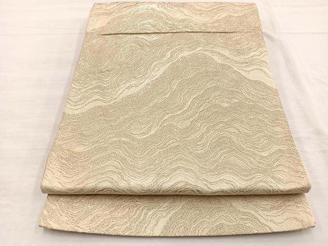 平和屋着物◎西陣　六通柄袋帯　道長文様　金糸　正絹　逸品　BAAX0650hv