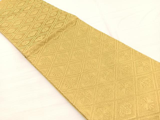 平和屋着物◎六通柄袋帯　花菱文　金糸　正絹　逸品　BAAX0659hv