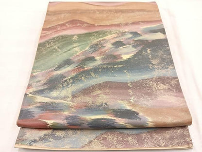 平和屋着物◎六通柄　京袋帯　霞文　正絹　逸品　BAAX0661hv