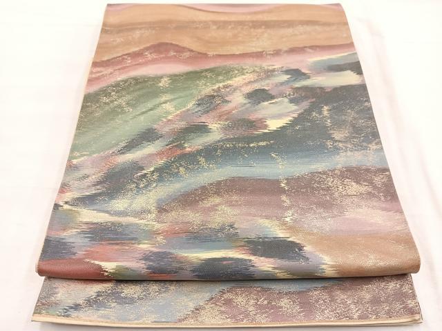 平和屋着物◎六通柄　京袋帯　霞文　正絹　逸品　BAAX0661hv