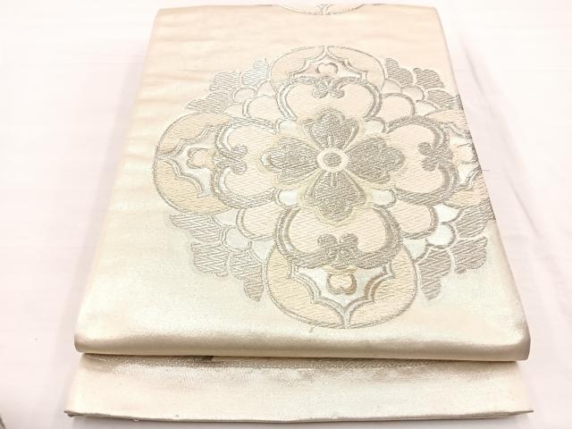 平和屋着物◎六通柄袋帯　唐織　宝相華　銀糸　正絹　逸品　BAAX0663hv