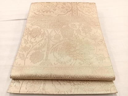 平和屋着物◎六通柄袋帯　錦繍　ふくれ織　花鳥唐草文　金糸　正絹　逸品　BAAX0721hv