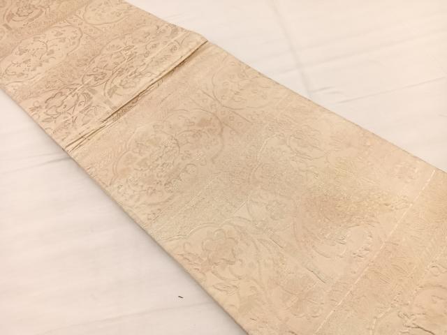 平和屋着物◎六通柄袋帯　錦繍　ふくれ織　花鳥唐草文　金糸　正絹　逸品　BAAX0721hv
