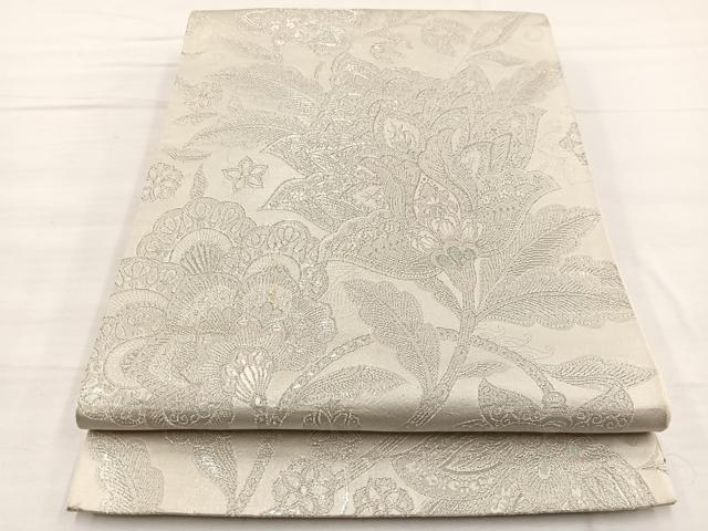 平和屋着物◎西陣　六通柄袋帯　王朝華文　プラチナ箔　九百錦　正絹　逸品　BAAX0725hv