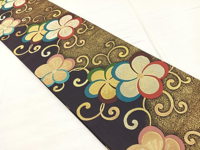 平和屋着物◎全通柄袋帯　唐織　花和風　金糸　正絹　逸品　BAAX0751hv