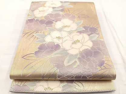 平和屋着物◎六通柄袋帯　唐織　牡丹　金銀糸　やまとオリジナル　正絹　逸品　BAAX0759hv