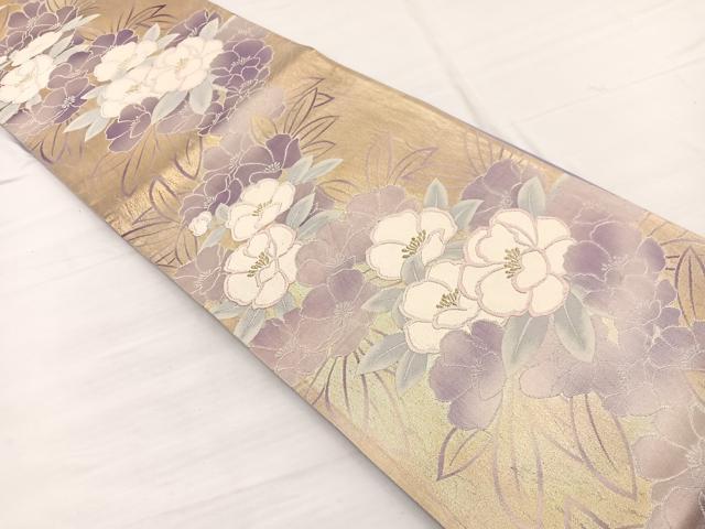 平和屋着物◎六通柄袋帯　唐織　牡丹　金銀糸　やまとオリジナル　正絹　逸品　BAAX0759hv